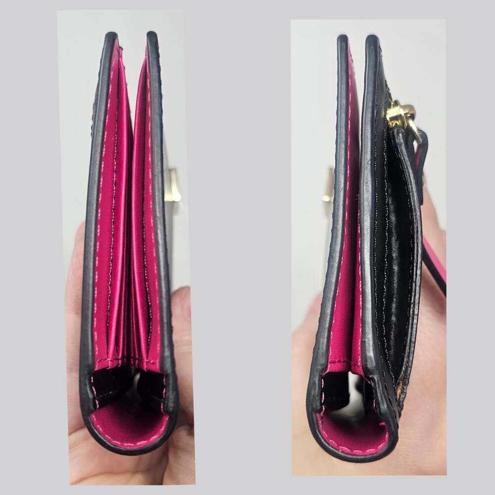 Kate Spade Stacy Large Slim Bifold wallet Black Pink Newbury Lane Leather NIB - Picture 4 of 11